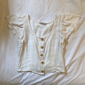 American Eagle Button down white flowy blouse